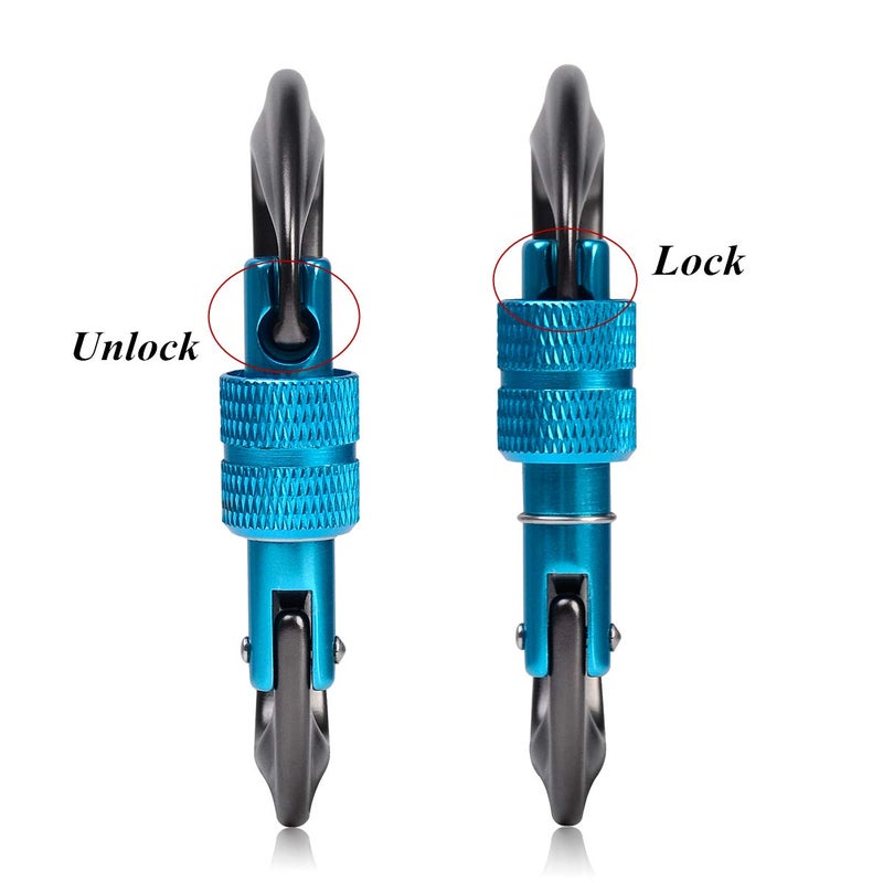 STURME Carabiner Clip 12KN Aluminium Wiregate Lightweight Heavy Duty Large Strong Durable D-Ring Hooks Spring Snap Link Keychain Clips Set for Hammock Improved Design for 2024 (Purple) - Image 4